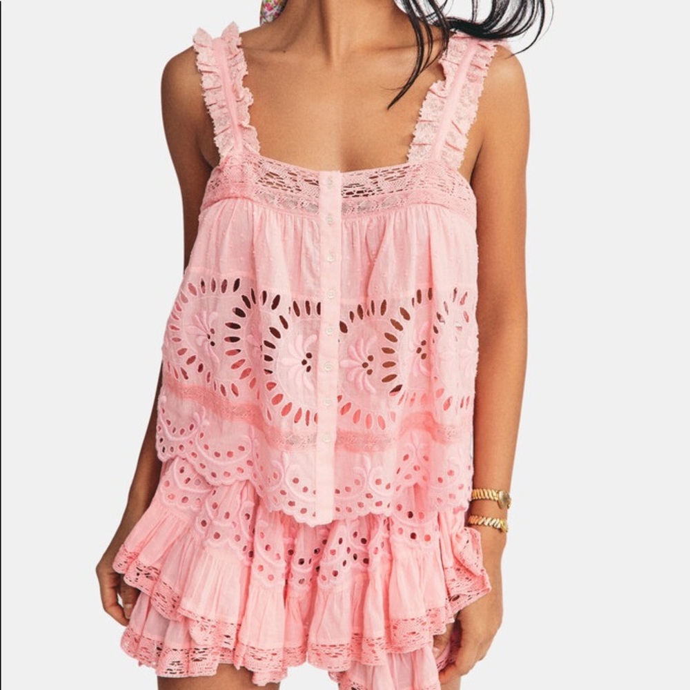 ISO love shack fancy sully top pink grace